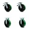 Service Caster 8 Inch Green Poly on Cast Iron Caster Set with Roller Bearings 2 Brakes 2 Rigid SCC-TTL30S820-PUR-GB-2-R-2 - alternate 3